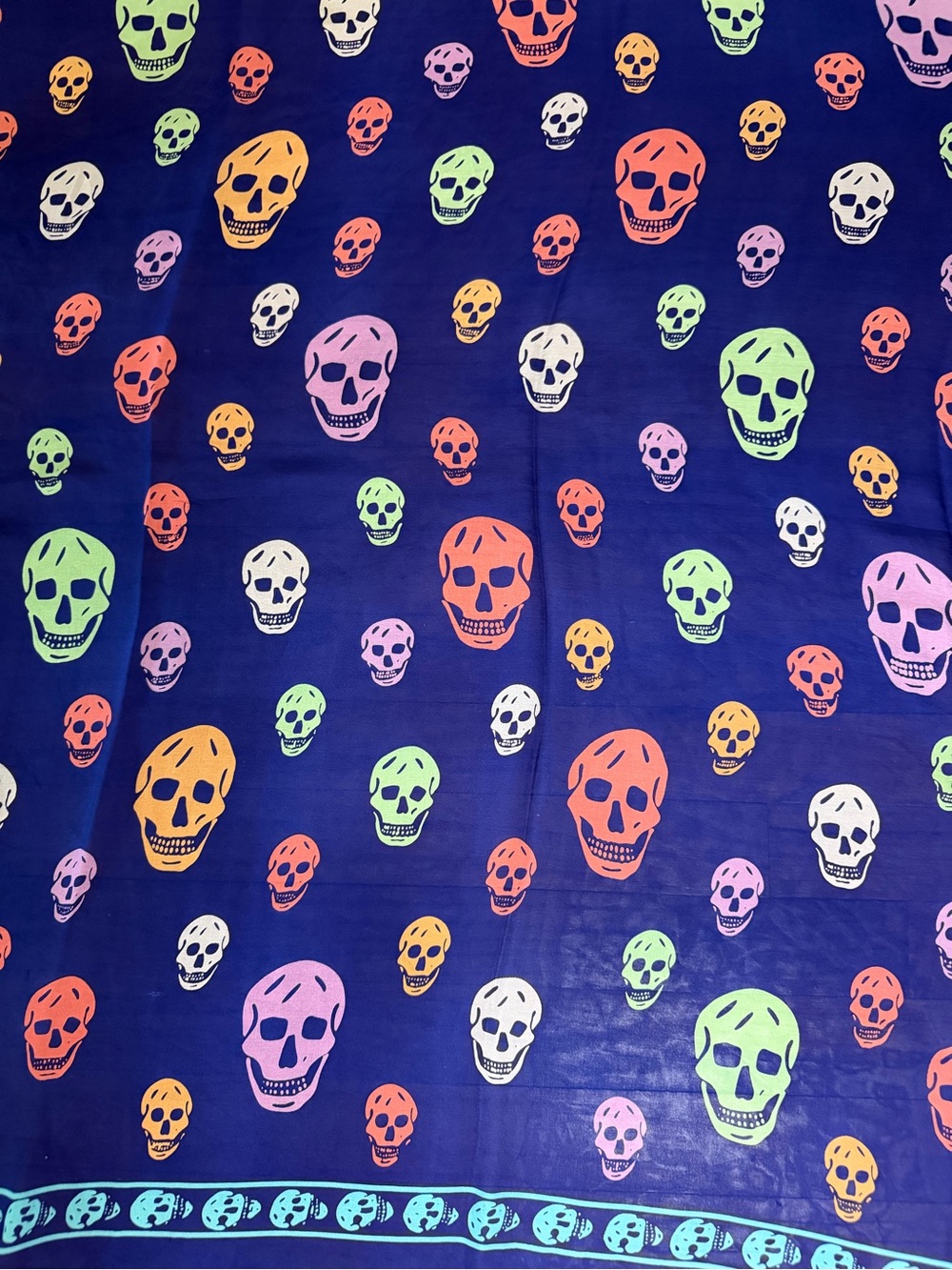 Alexander McQueen Skull Print Silk Scarf.